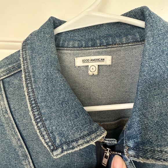 Like new (only worn once) Good American Denim Jumpsuit - Picture 7 of 11